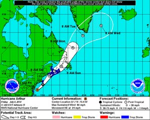 Weather Advisories in Effect for Long Island as Hurricane Arthur Heads North