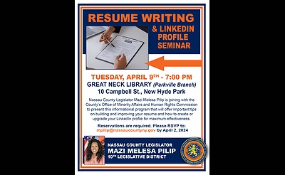 Resume Writing and LinkedIn Profile Seminar at the Great Neck Library