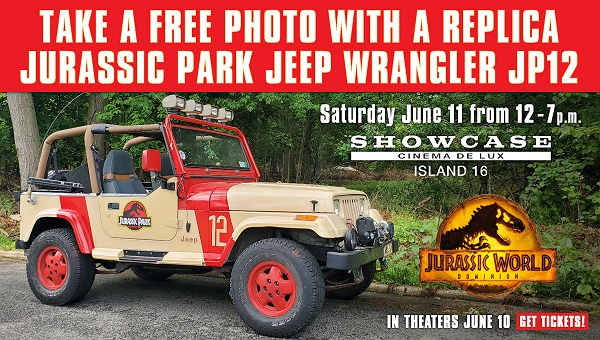 Get a Pic With Jurassic Park Jeep at Long Island Movie Theater This Weekend