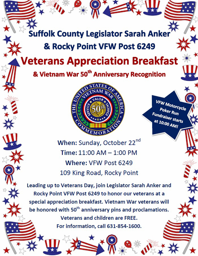 Veterans Appreciation Breakfast on October 22nd | LongIsland.com
