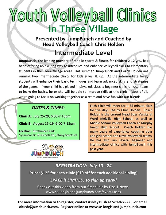 Summer Youth Volleyball Clinics