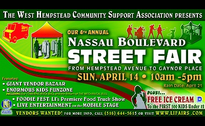 West Hempstead Community Support Association's 4th Annual Nassau Boulevard Street Fair & Foodie Fest